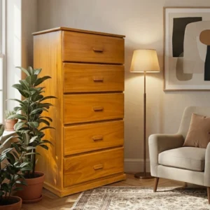 Premium Wooden 5 Drawers Wardrobe