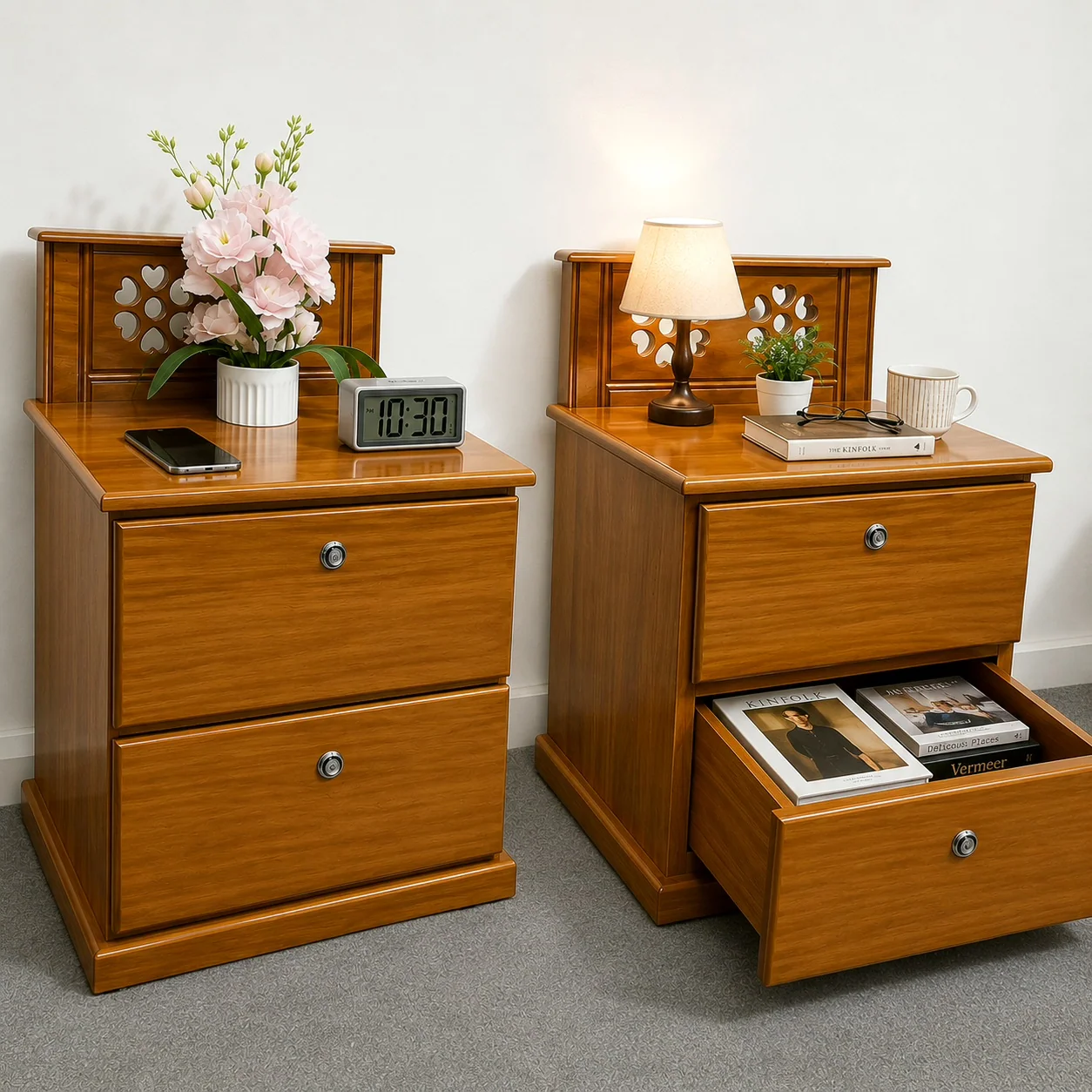Premium Bedside Table with Dual Drawers