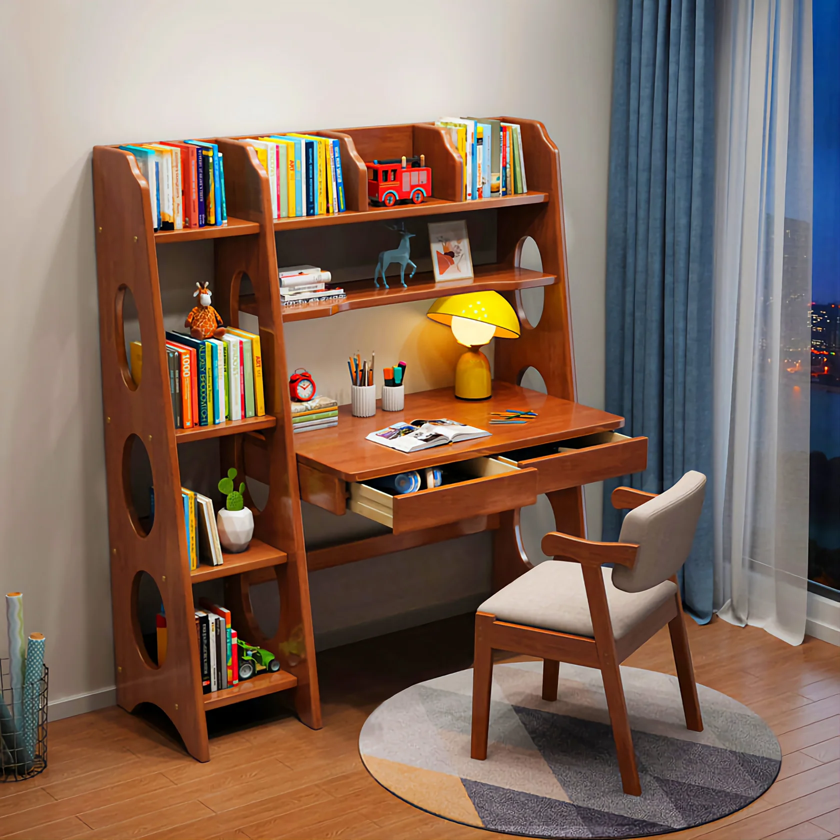 Wooden Reading Table Modern Study Desk for Home